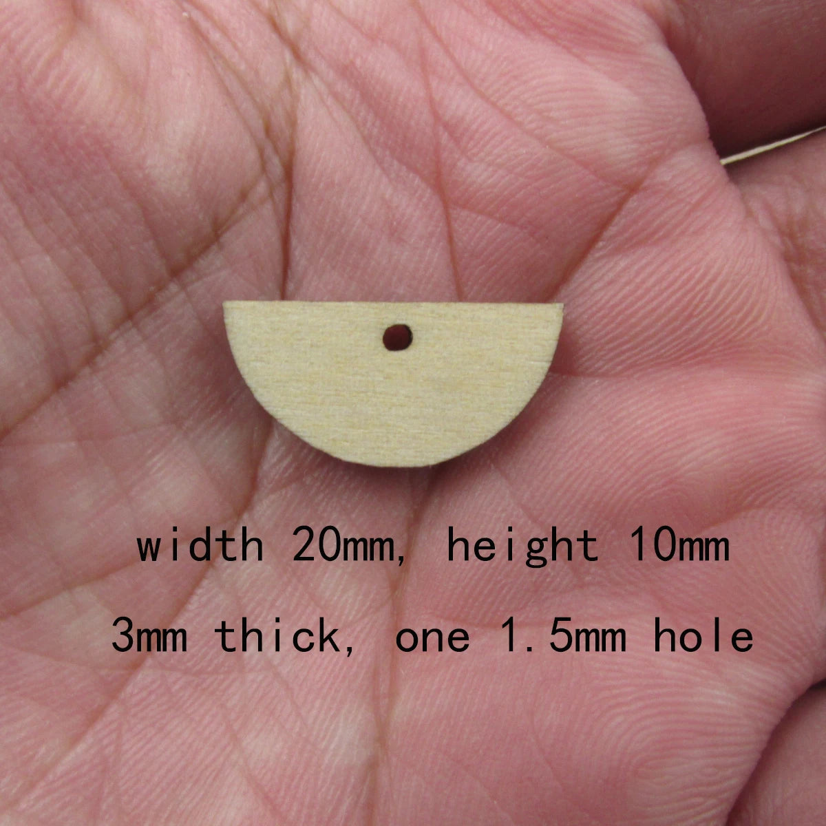 10 Pcs Unfinished Blank Wooden Half Circle Shape Cutout Plywood Connector Jewelry Finding Supplies For Earrings