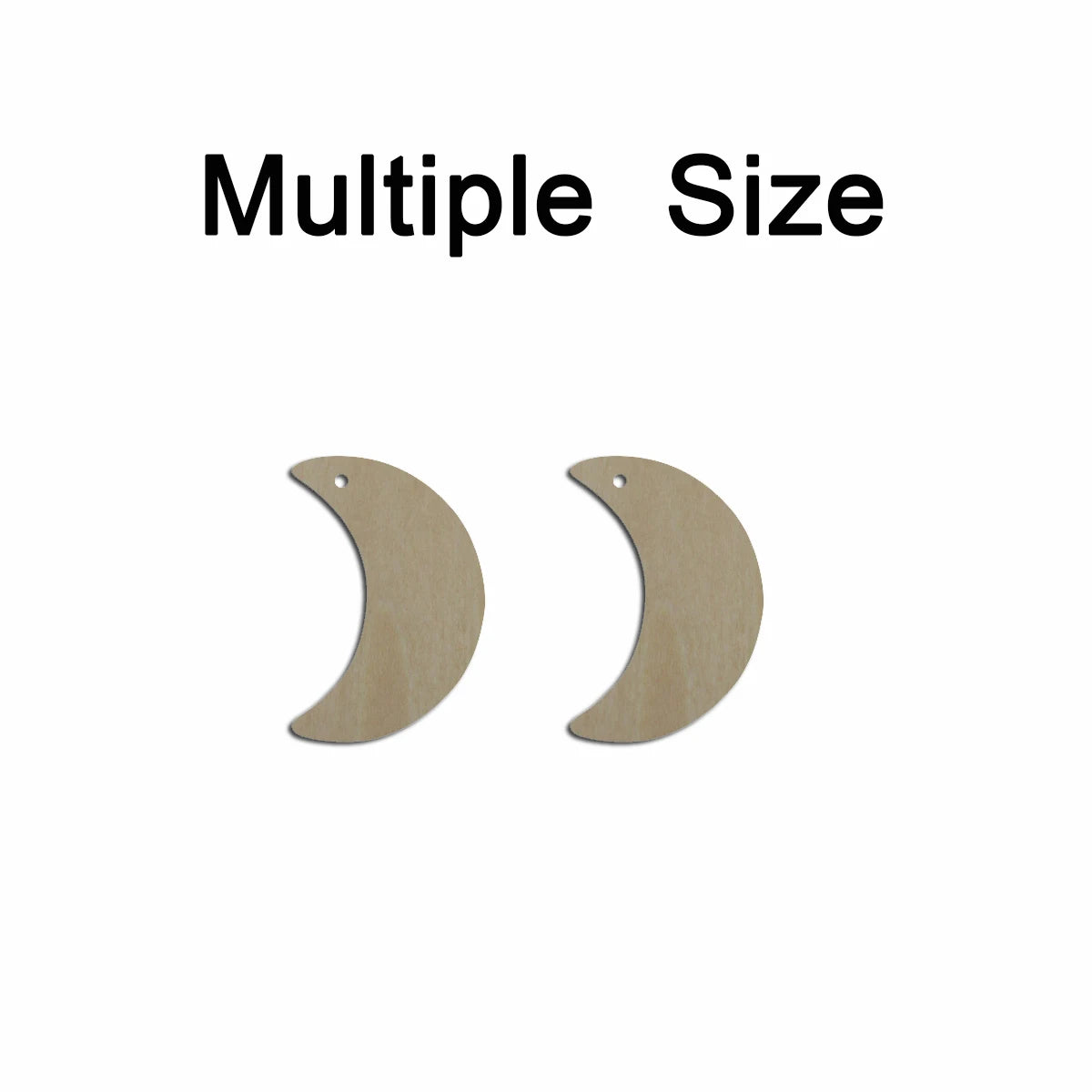 10pcs Multiple Size Unfinished Wooden Blanks Crescent Moon Cutout Shape Earring For Jewelry Supplier