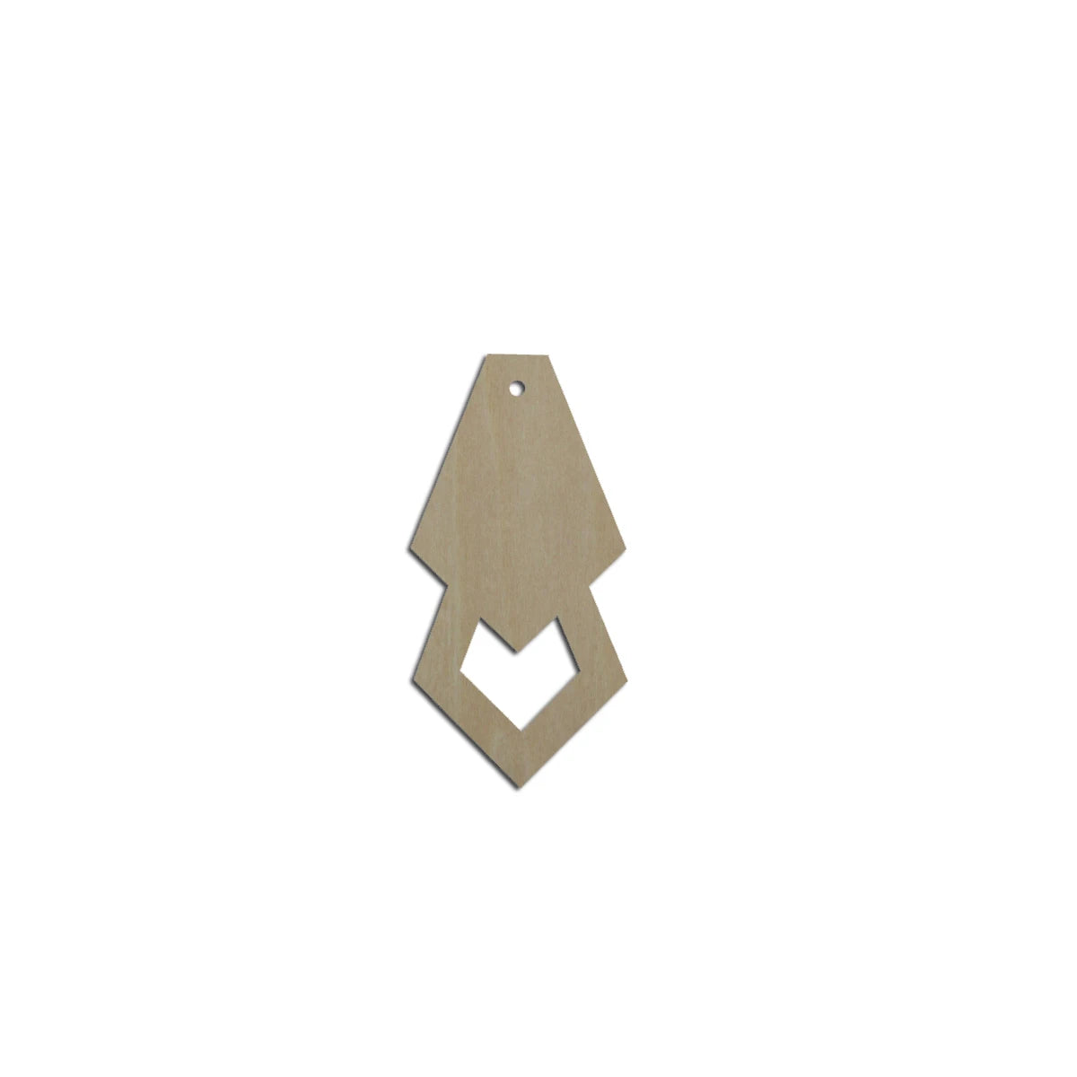 10pcs Laser Cut Unfinished Blank Wood Geometric Rhombus Diamond Cutout Shape Earring Pendant Jewelry Charm Finding