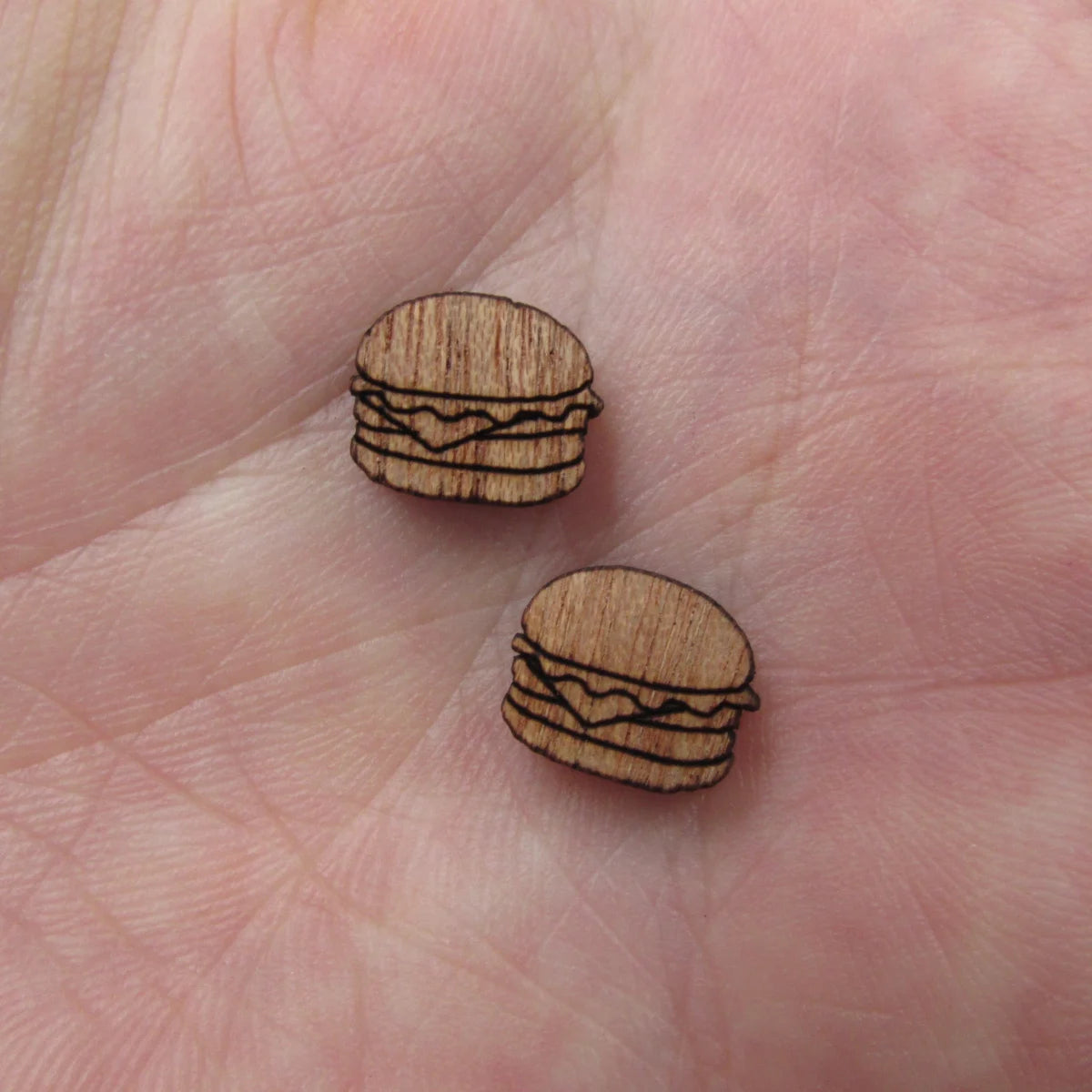 5 Pair Unfinished Blank Foods Wood Cabochon French Fries Hamburger Wooden Shape Pendant For DIY Jewerly Earrings Supplier