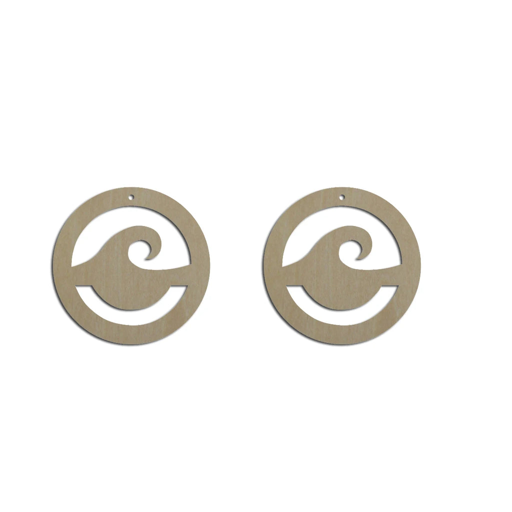 10pcs Unfinished Wood Blanks Circle Wave Shape Sea Macrame Earring Part Findings Wholesale For DIY Jewelry Making