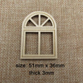 10pcs Unfinished Blank Wood Window Fairy Church Shape Wooden Fairy Windows Cutout Door House Accessories For DIY Craft