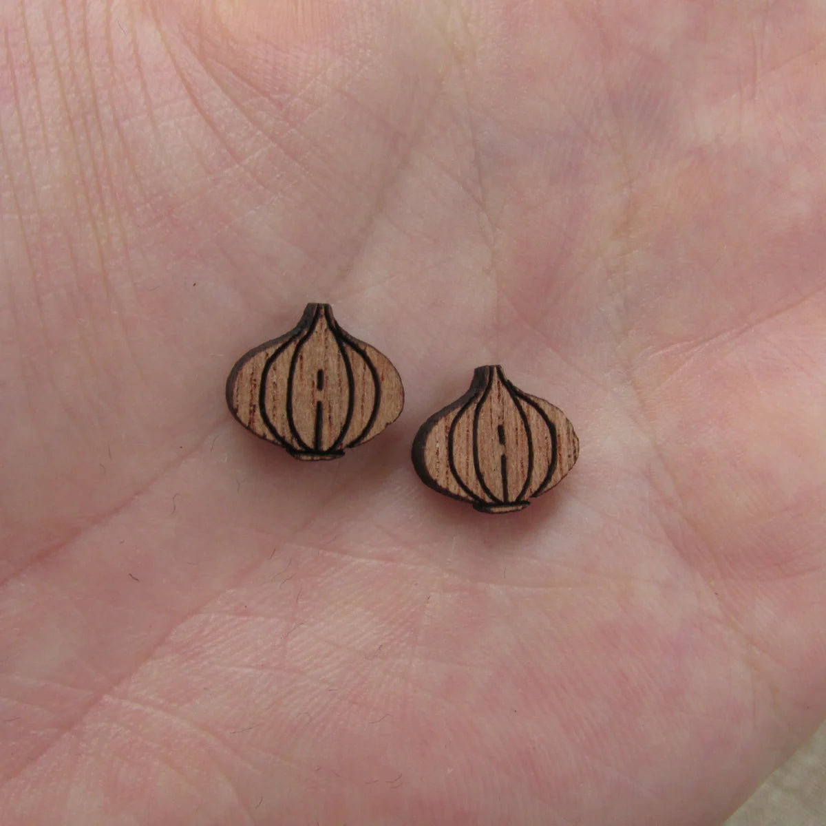 5 Pair Unfinished Blank Wooden Onions Tomato Potato Cabochon Wood Shape Cutouts For DIY Craft Earring Stud