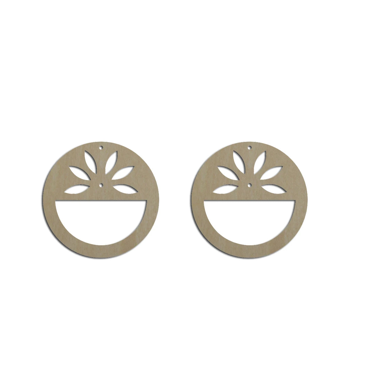 10pcs Unfinished Wood Blank Geometric Lotus Circle Shape Macrame Earring Part Findings Wholesale For DIY Jewelry Making