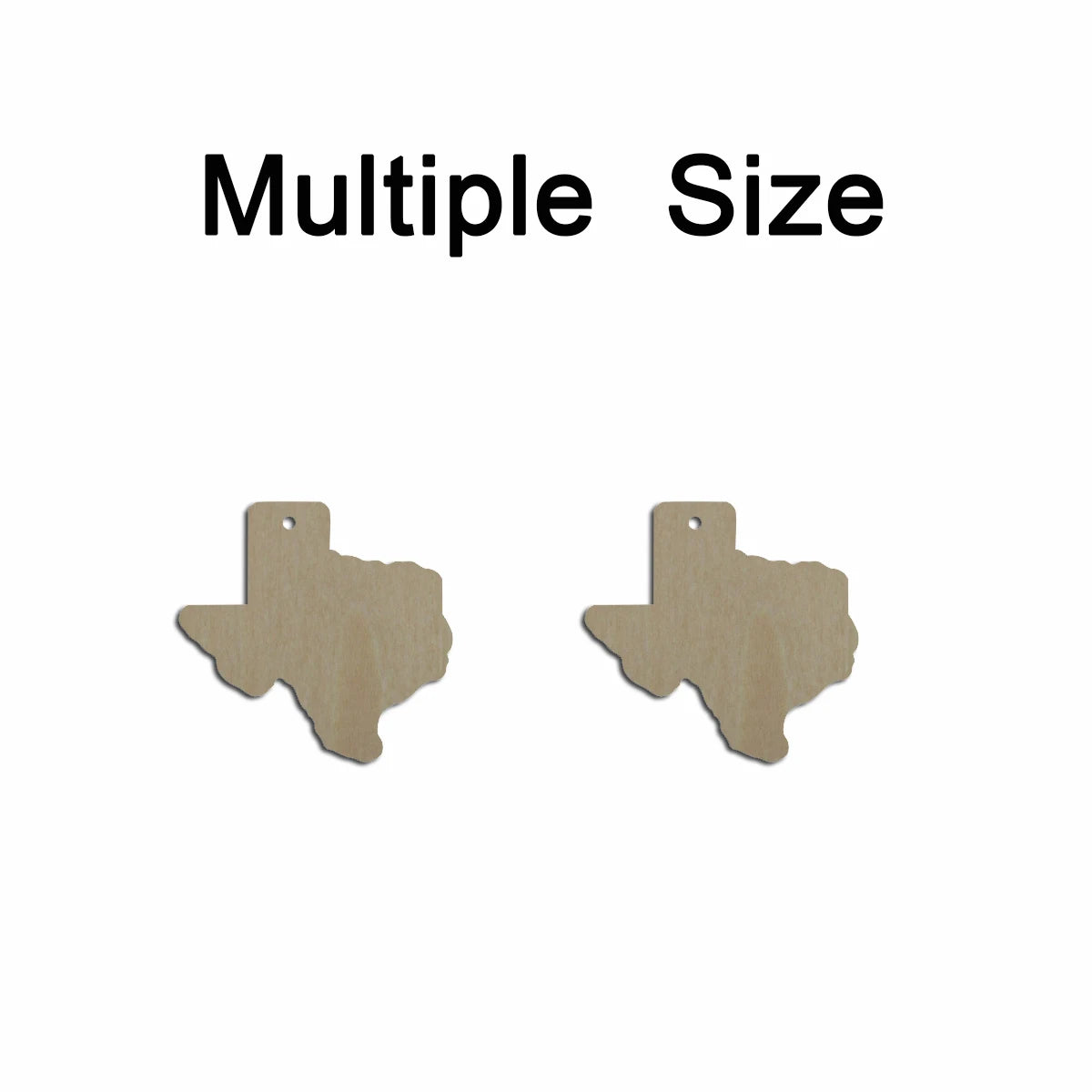 10pcs Multiple Size Unfinished Wooden Blanks Texas State Cutout Shape Dangle Earring For Jewelry Supplier