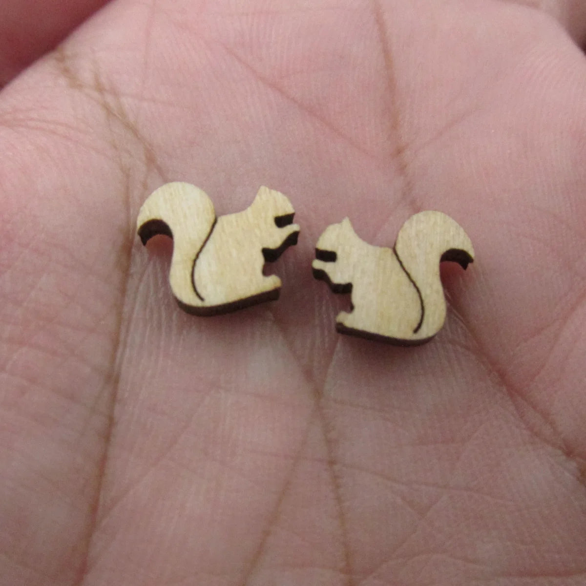 5 Pair Unfinished Blank Fall Wooden Squirrel and Acorn Cabochon Pinecone Post Corn Cob Pumpkin Wood Earrings Stud