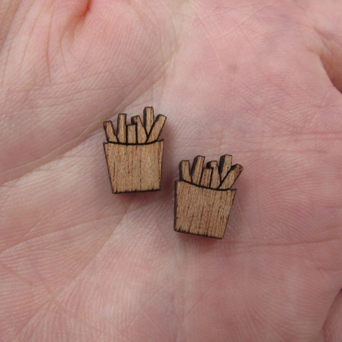 5 Pair Unfinished Blank Foods Wood Cabochon French Fries Hamburger Wooden Shape Pendant For DIY Jewerly Earrings Supplier