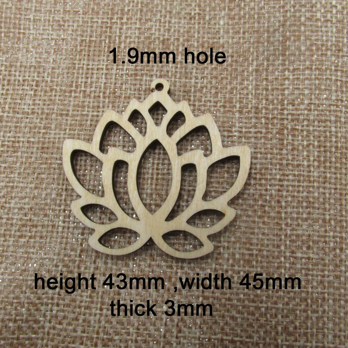 10pcs Unfinished Wooden Blanks Flower Lotus Shape Laser Cut Wood Frame For DIY Earrings Findings Jewelry