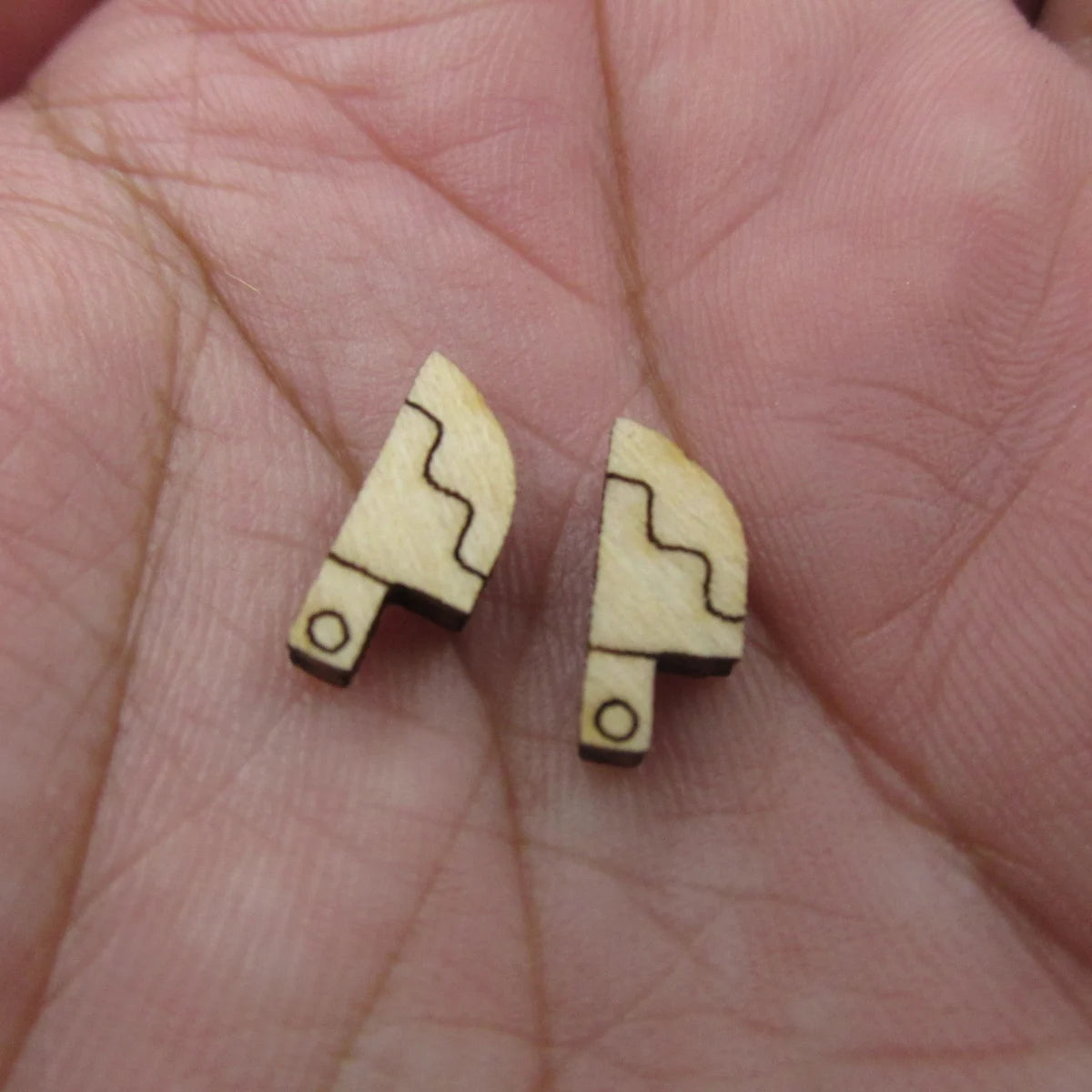5 Pair Unfinished Blank Wooden Halloween Skeleton Peace Cabochon Spider Knife Post Haunted House Tombstone Wood Earrings Stud