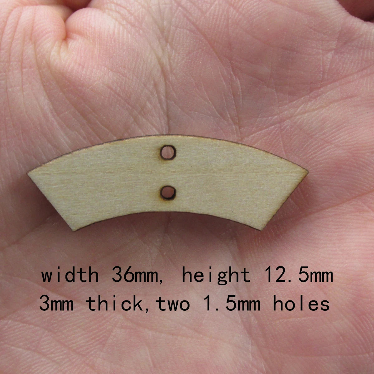 10 Pcs Unfinished Blank Wooden Geometric Rectangle Fan Arch Arc Shape Cutout Plywood Connector Jewelry Finding Supplies