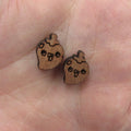 5 Pair Unfinished Blank Wooden Cabochon Wood Eggplant Chili Hot Pepper Pease Shape Cutouts For DIY Craft Earring Stud