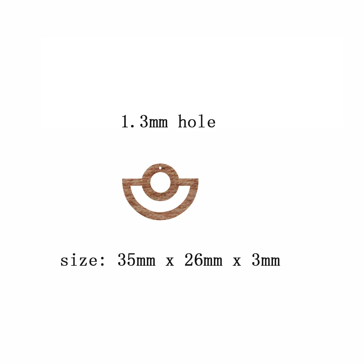 6pcs Unfinished Blank Wooden Half Circle Semicircle Crescent Moon Macrame Earring Charms Pendant for Jewelry Making