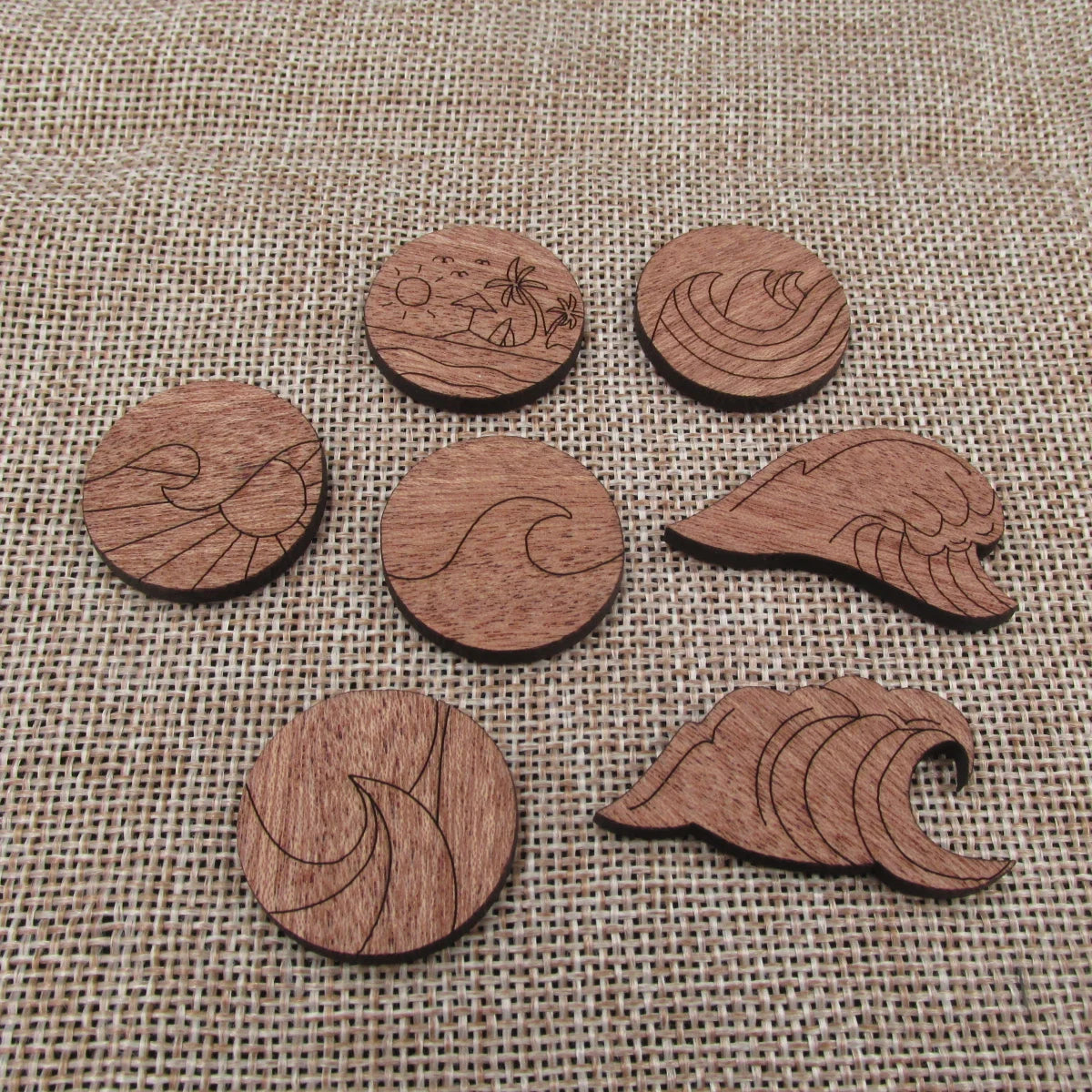3 Pair Unfinished Beach Ocean Wooden Wave Shape Cutout For Brooches Pin Magnet Pendant Jewerly Diy Making