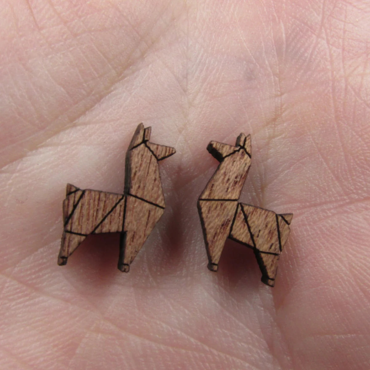 5 Pair Unfinished Blank Wild Animal Wooden Llama Alpaca Cabochon Charms Wood Shape Cutouts For DIY Craft  Earring Stud