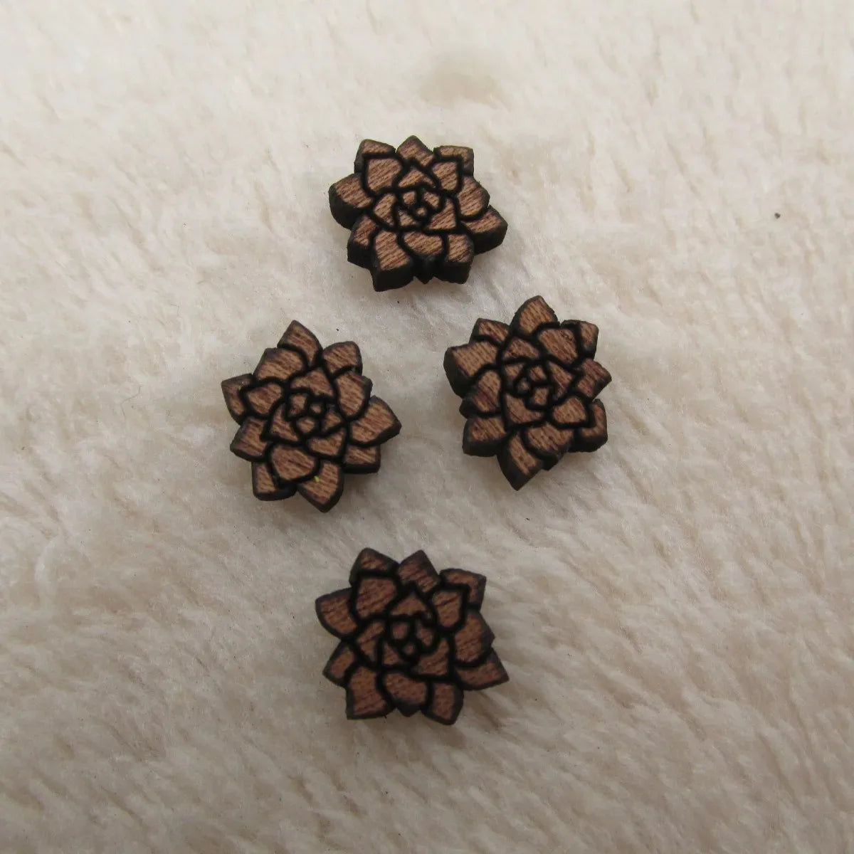 10pcs Unfinished Wood Cabochon Flower Icon, Laser Cut Engraving, DIY Craft Scrapbook Jewelry, Earrings Charm, Pendant Making