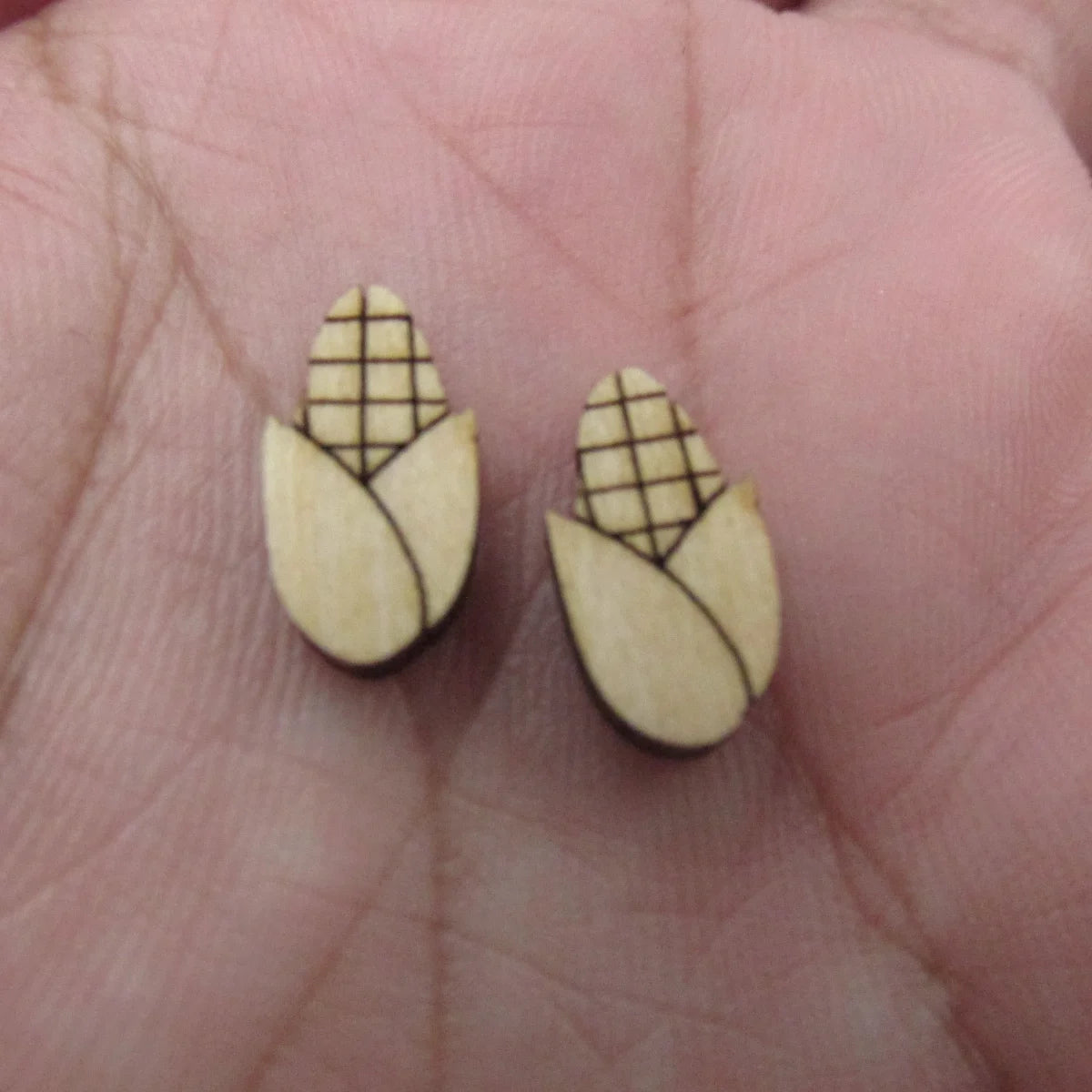 5 Pair Unfinished Blank Fall Wooden Squirrel and Acorn Cabochon Pinecone Post Corn Cob Pumpkin Wood Earrings Stud