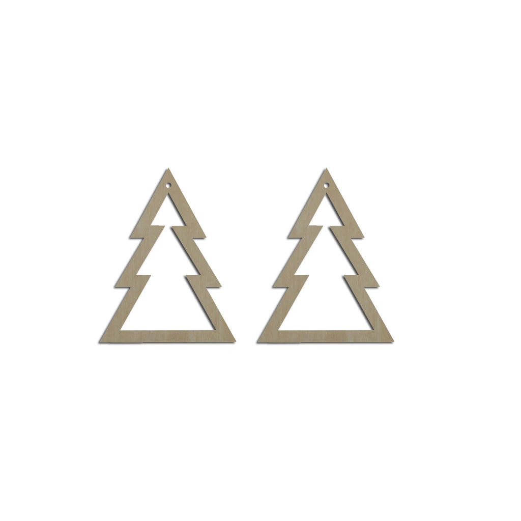 10pcs Unfinished Wood Blanks Triangle Christmas Tree Shape Macrame Earring Part Findings Wholesale For DIY Jewelry Making