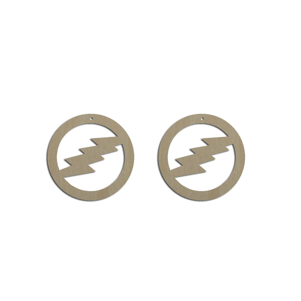 10pcs Unfinished Wood Blanks Circle Lightening Bolt Shape Macrame Earring Part Findings Wholesale For DIY Jewelry Making