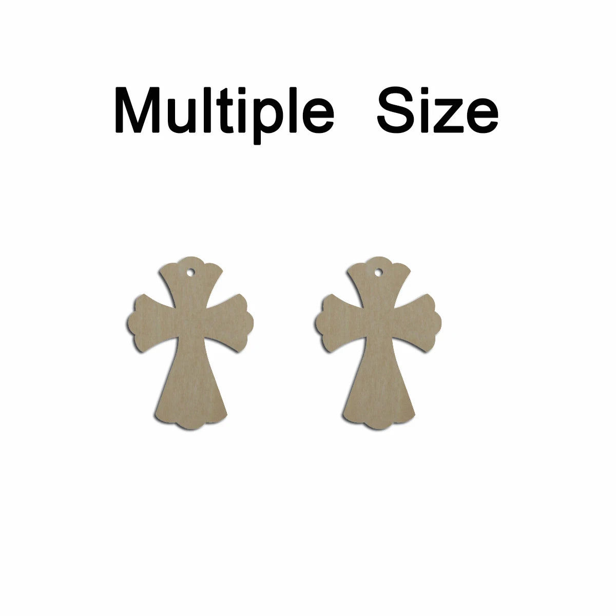 10pcs Multiple Size Unfinished Wooden Blanks Crosses Cutout Shape Dangle Earring For Jewelry Supplier