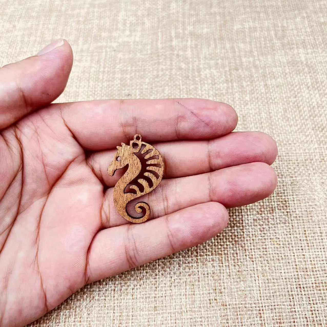 6pcs Unfinished Wood Marine Life Seahorse Charms Earring Pendants For Jewelry Making DIY Handmade Crafte