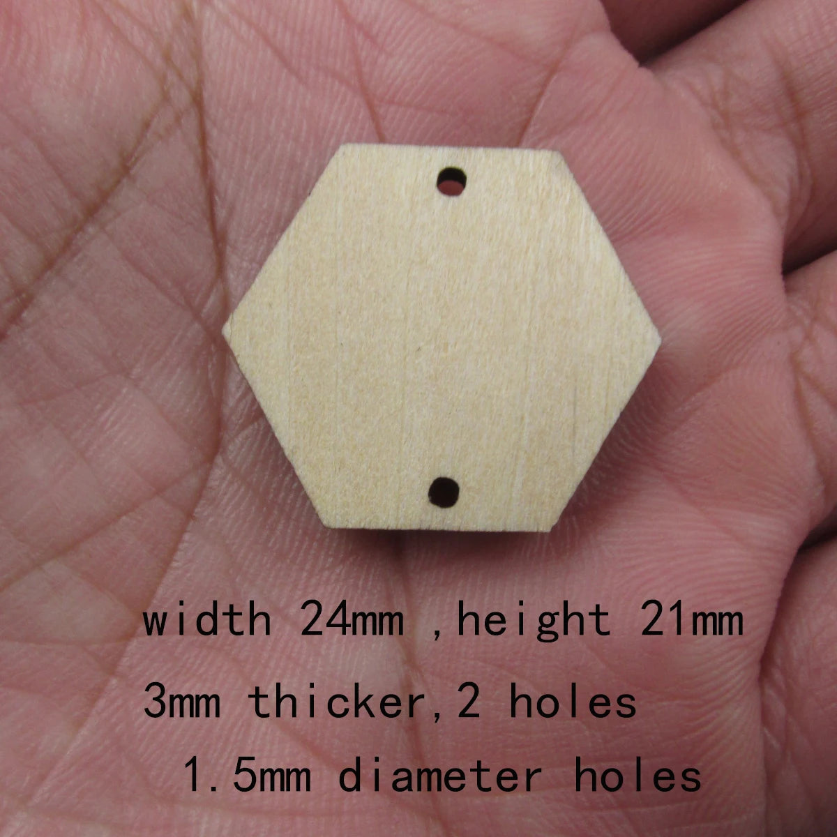 10 Pcs Unfinished Blank Wooden Geometric Hexagon Shape Cutout Plywood Connector Jewelry Finding Supplies For Earrings