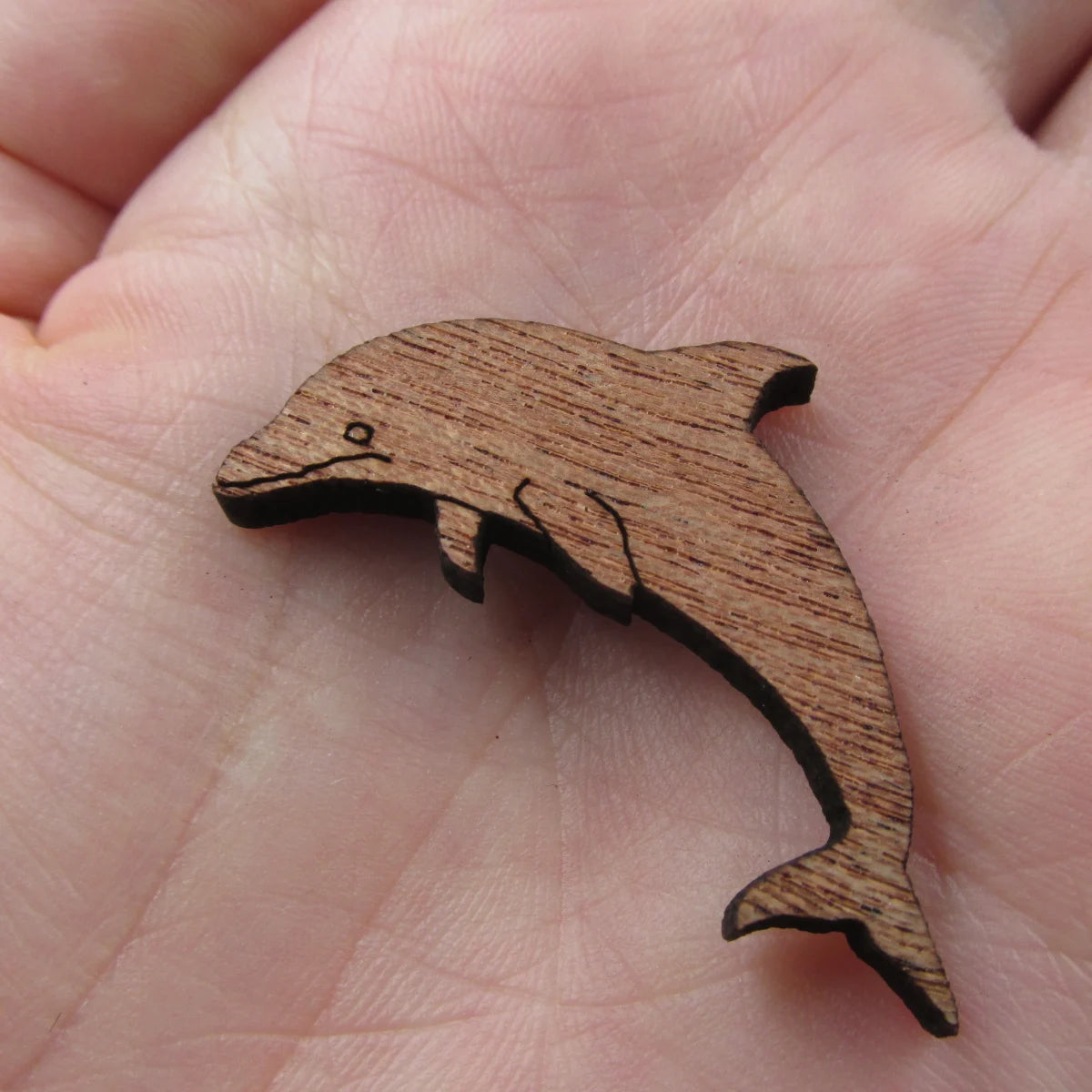 3 Pair Unfinished Under the Sea Ocean Animal Wooden Dolphin Shape Cutout For Brooches Pin Magnet Pendant Jewerly Diy Making
