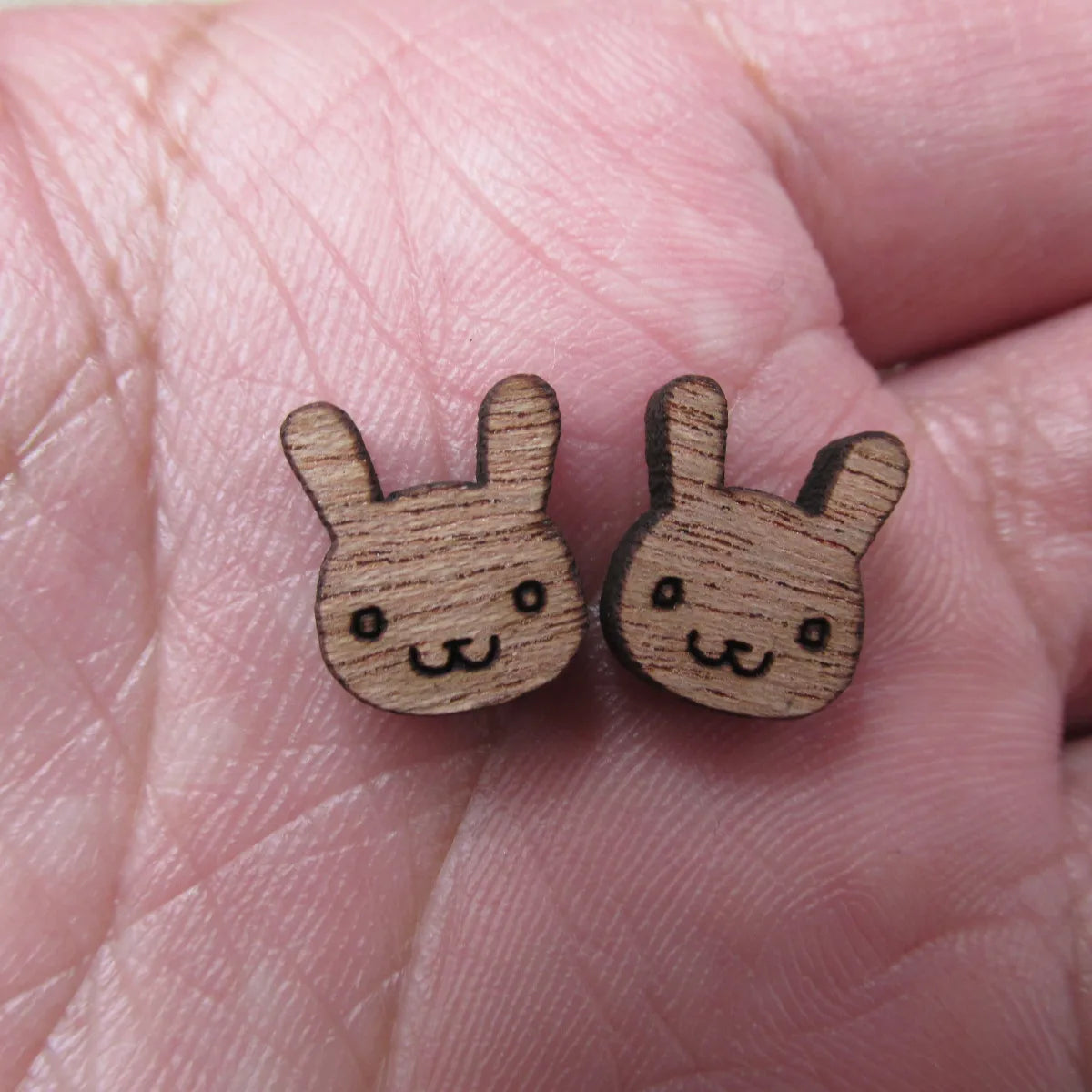 Unfinished Wooden Animal Rabbit Bunny Cabochon Charms Perfect For Handmade Project DIY Wood Craft  Earring Stud  Jewerly