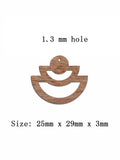 6pcs Unfinished Blank Wooden Geometric Double Half Circle Shape Wood Drop Earring Charms Pendant for DIY Jewelry Making