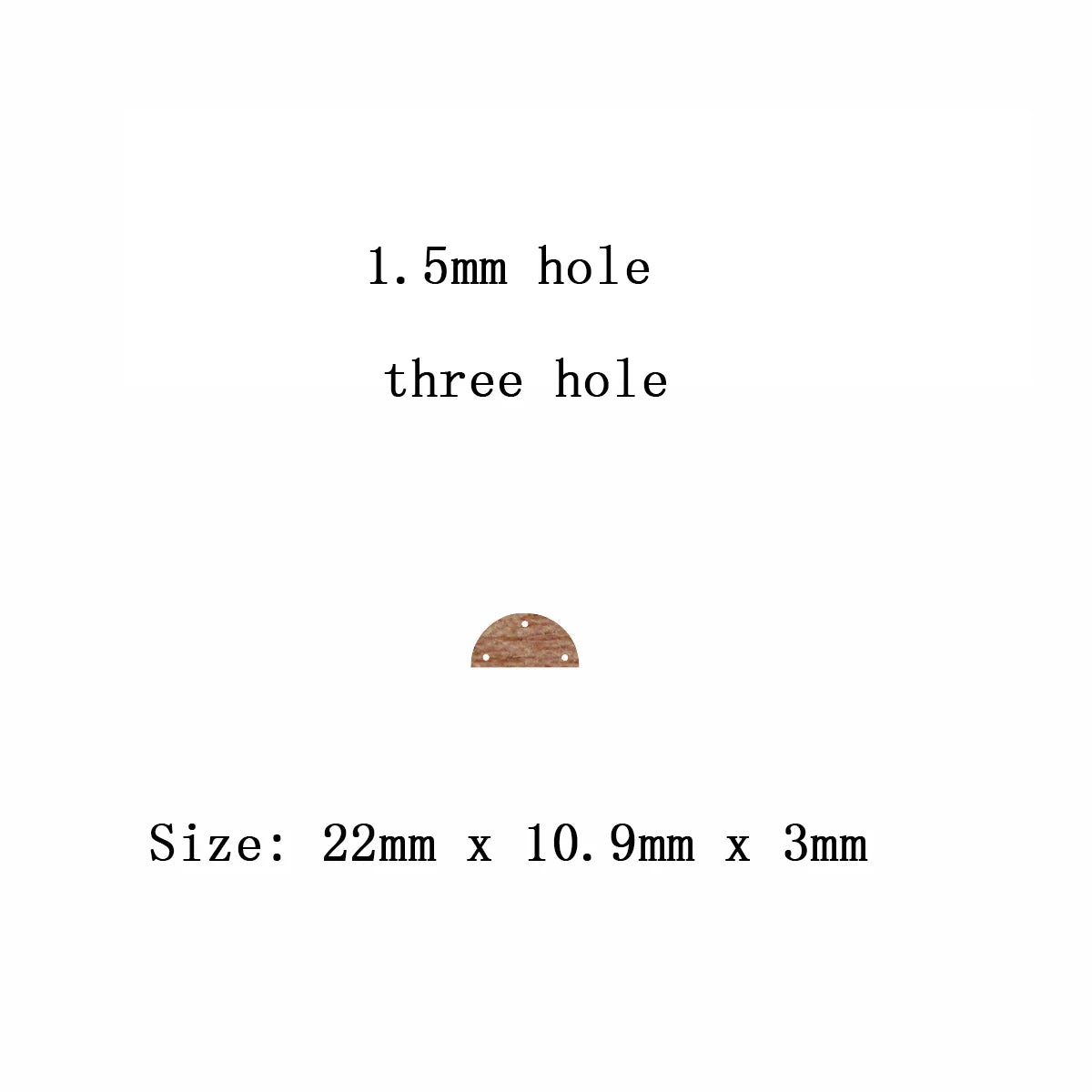 6pcs Unfinished Blank Wooden Geometric Half Circle Smicircle Three Holes Earring Connector Pendant for Jewelry Making