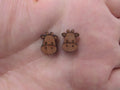 5 Pair Unfinished Woodland Blank Wild Animal Wooden Giraffe Cabochon Charms Wood Shape Cutouts For DIY Craft  Earring Stud