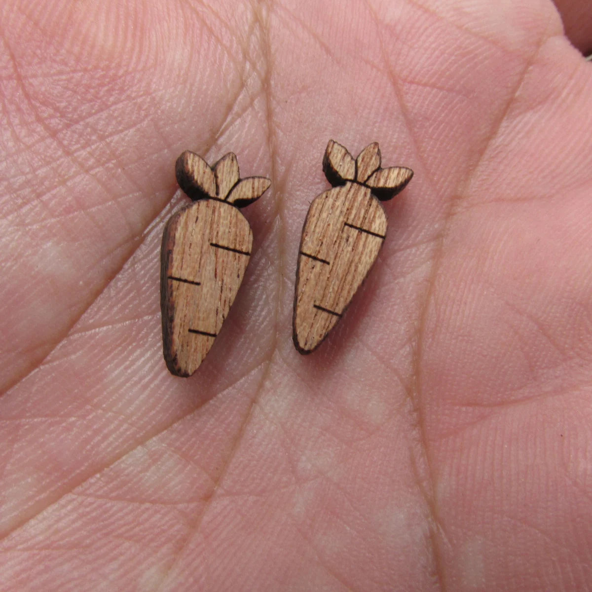 5 Pair Unfinished Blank Easter Wooden Bunny Rabbit Carrot Eggs Cabochon Wood Shape Cutouts For DIY Craft Earring Stud