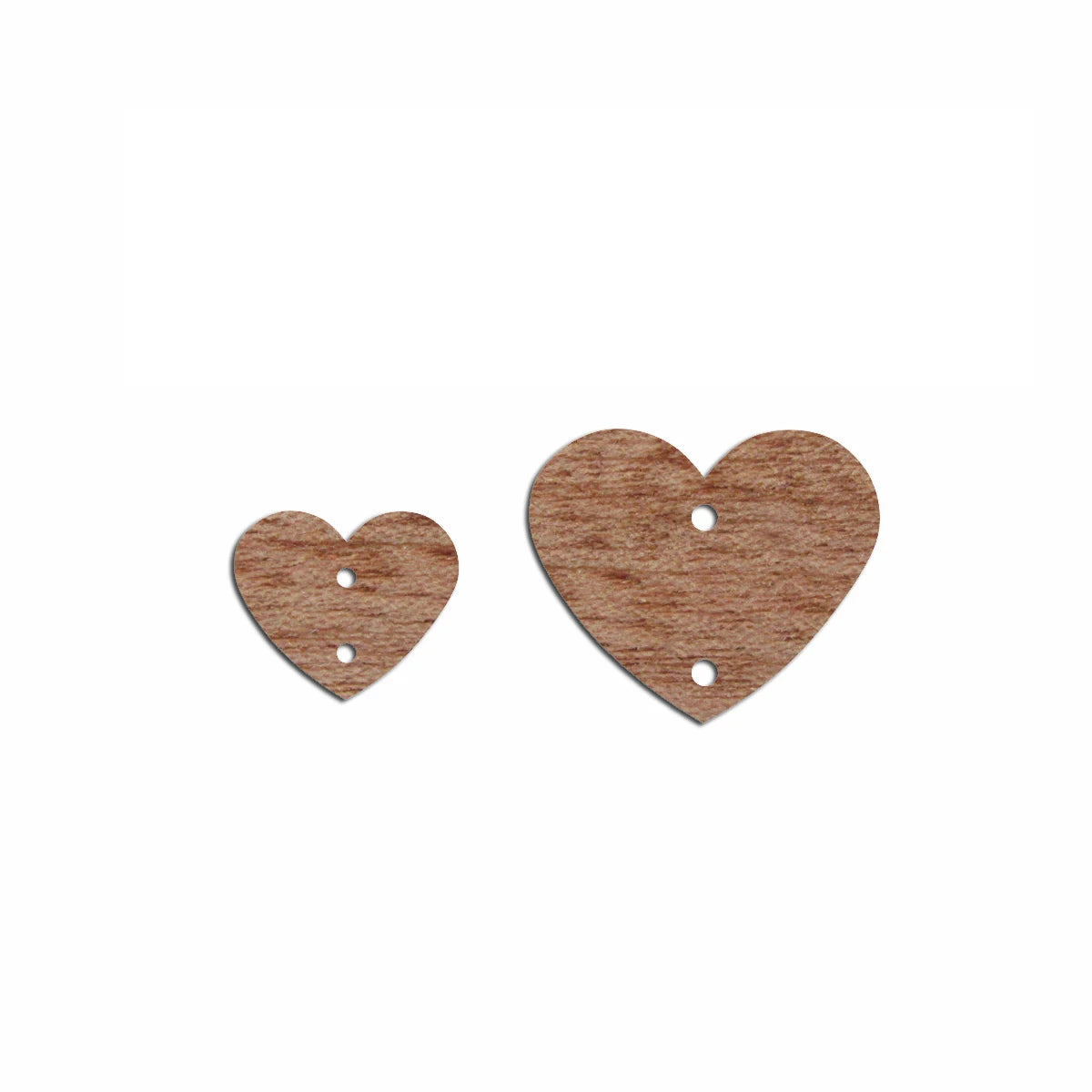 6pcs Unfinished Blank Wooden Heart Shape Two Holes Earring Charms Connector Pendant for Jewelry Making