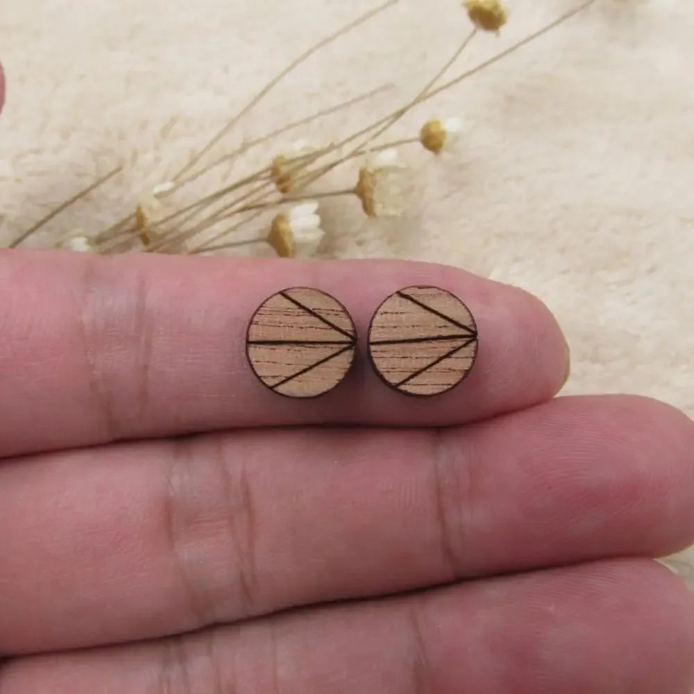 Unfinished Blank Solid Wooden Geometric Circle Round Shapes For DIy Wood Crafts Stud Earrings Accessories Jewelry Making Proj