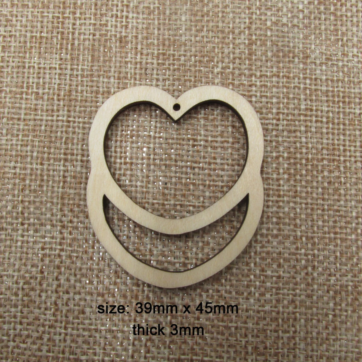 10pcs Unfinished Blanks Wooden Heart Macrame Double Heart Shape Cutout For Jewelry Findings Hoops Earring