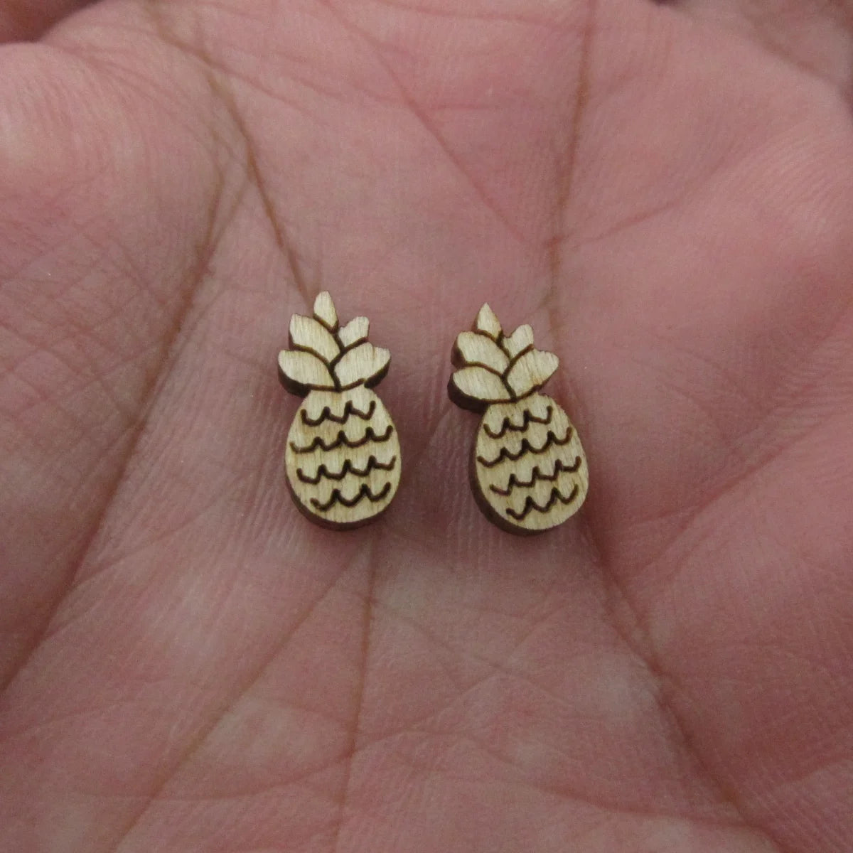 5 Pair Unfinished Blank Wooden Food Fruits Lemon Peach Cabochon Pineapple Post Cherry Wood Earrings Stud Jewerly Finding
