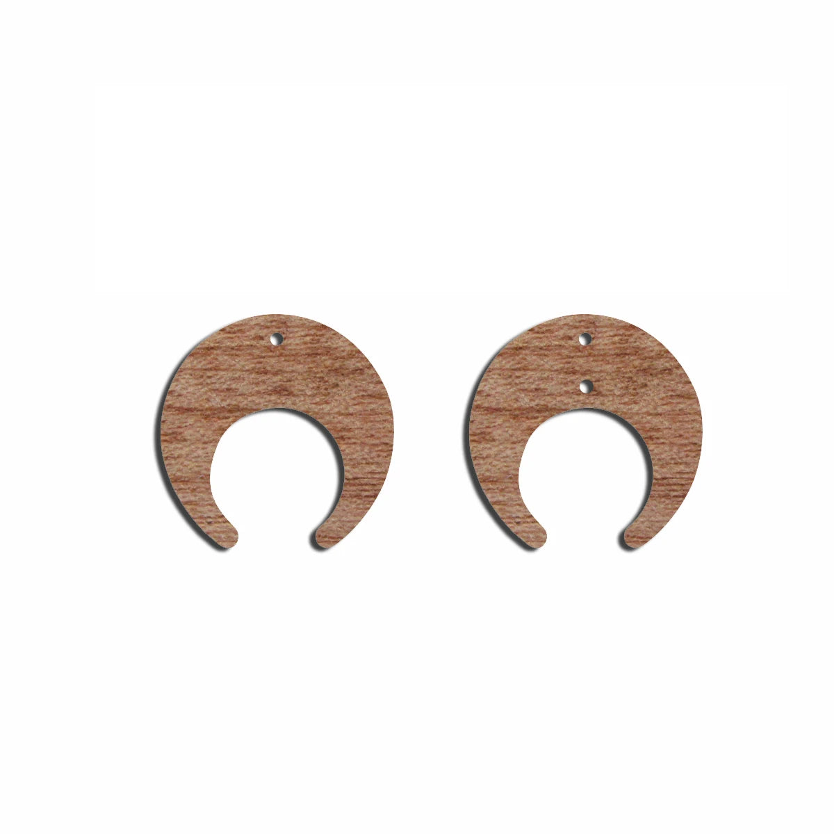 6pcs Unfinished Blank Wooden Circle Crescent Moon Earring Connector Pendant for Women Female Jewelry Making DIY Crafting