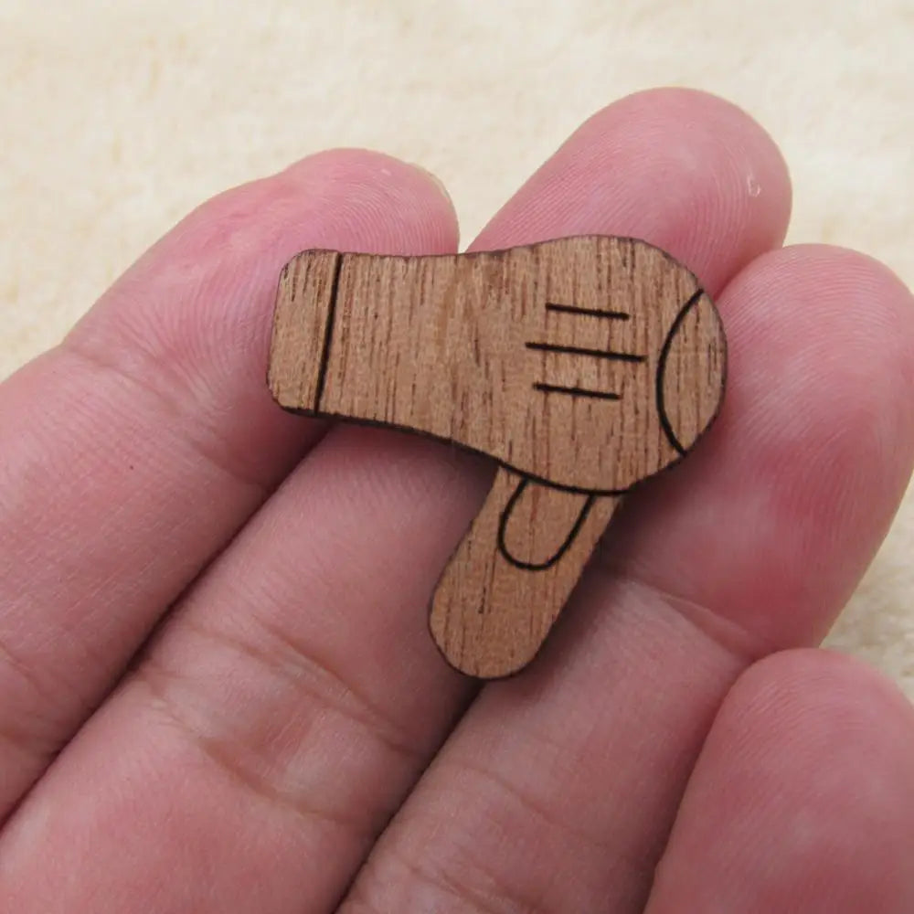 Laser Engraved Wooden Charms House Camera Game  Cassette Tap Items Boombox Scissor Cutouts Pendant For Jewerly DIY Making