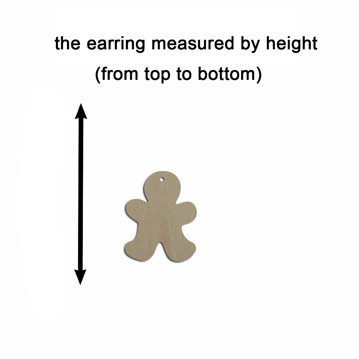 10pcs Multiple Size Unfinished Wooden Blanks Christmas Gingerbread Man Cutout Shape Dangle Earring For Jewelry Supplier