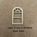 10pcs Unfinished Blank Dollhouse Fairy Window Shape Wooden Windows Cutout Door House Accessories For DIY Craft