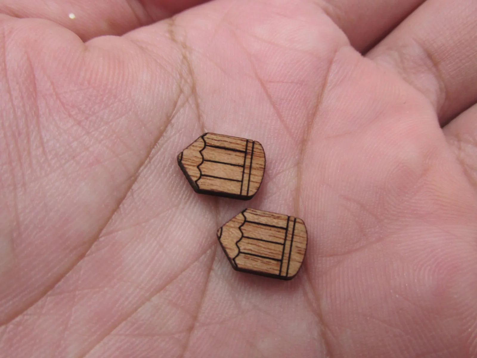 5 Pair Back to School Unfinished Blank Wood Cabochon Pencil Wooden Cutout Shapes For DIY Stud Earrings Supplies
