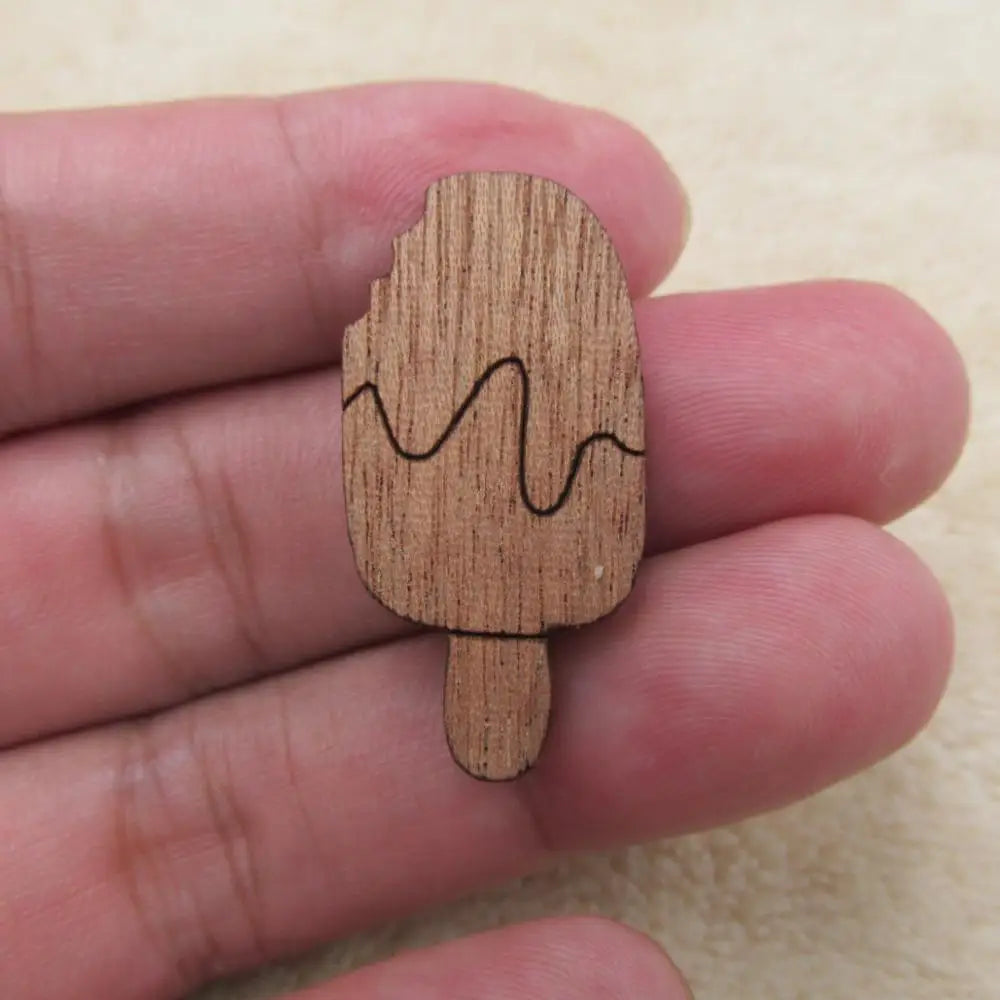 Unfinished Wooden Charms Foods Icom Ice Cream Hamger Pizza Pendant For DIY Project Jewerly Making
