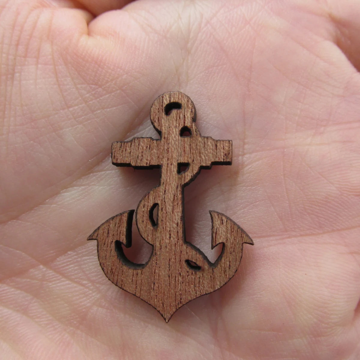 3 Pair Unfinished Ocean Wooden Beach Boat Anchor Shape Cutout For Brooches Pin Magnet Pendant Charms Diy Making