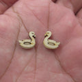 5 Pair Unfinished Blank Wood Flamingo Floatie Pool Cabochon Post Ladies Earrings Stud Jewerly Findings For Craft DIY Supplies
