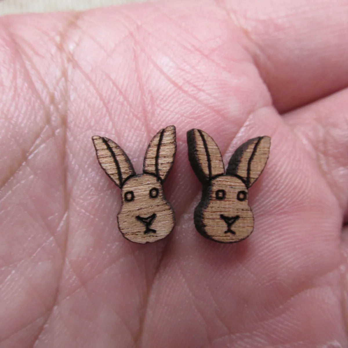 Unfinished Wooden Animal Rabbit Bunny Cabochon Charms Perfect For Handmade Project DIY Wood Craft  Earring Stud  Jewerly