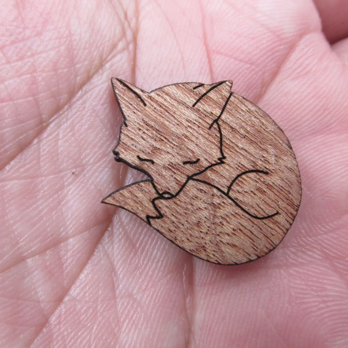 Unfinished Blank Wooden Geometric Animal Fox Head Accessory For Brooches Enamel Pin Necklace Jewelry DIY Handmade