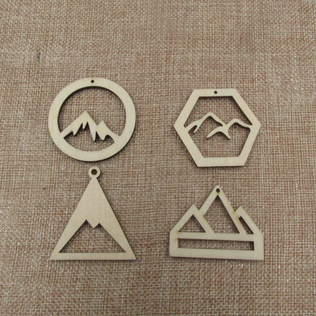 10pcs Unfinished Wood Mountain Hill Jewelry Findings Mountains Earring Hoops  for Macrame DIY Wooden Earring Blanks