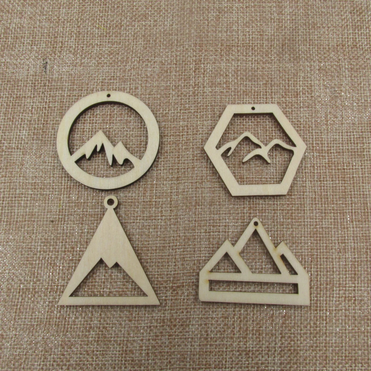 10pcs Unfinished Wood Mountain Hill Jewelry Findings Mountains Earring Hoops  for Macrame DIY Wooden Earring Blanks
