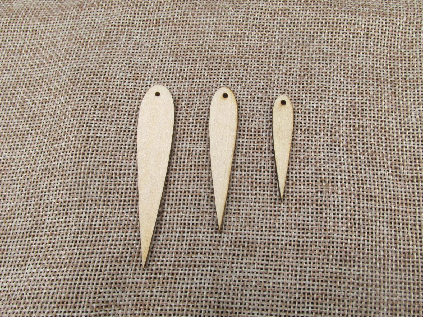 Unfinished Wood Blank Tiny Geometric Long Length Shape Earring Pendant Jewelry Finding For DIY Project Making Kit