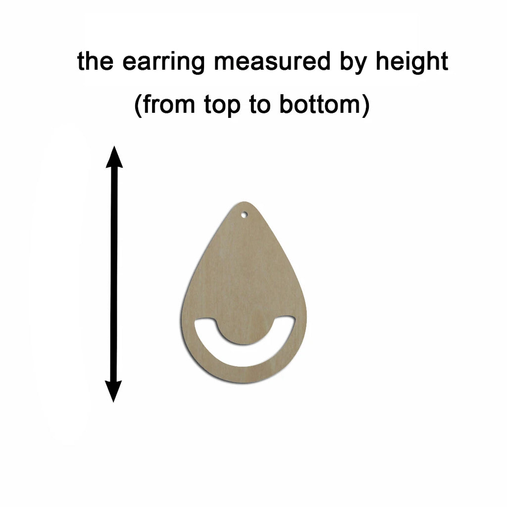 10pcs Unfinished Wood Blank Raindrop Tear Drop Cutout Shape Macrame Earring Pendant Charms For DIY Jewelry Making