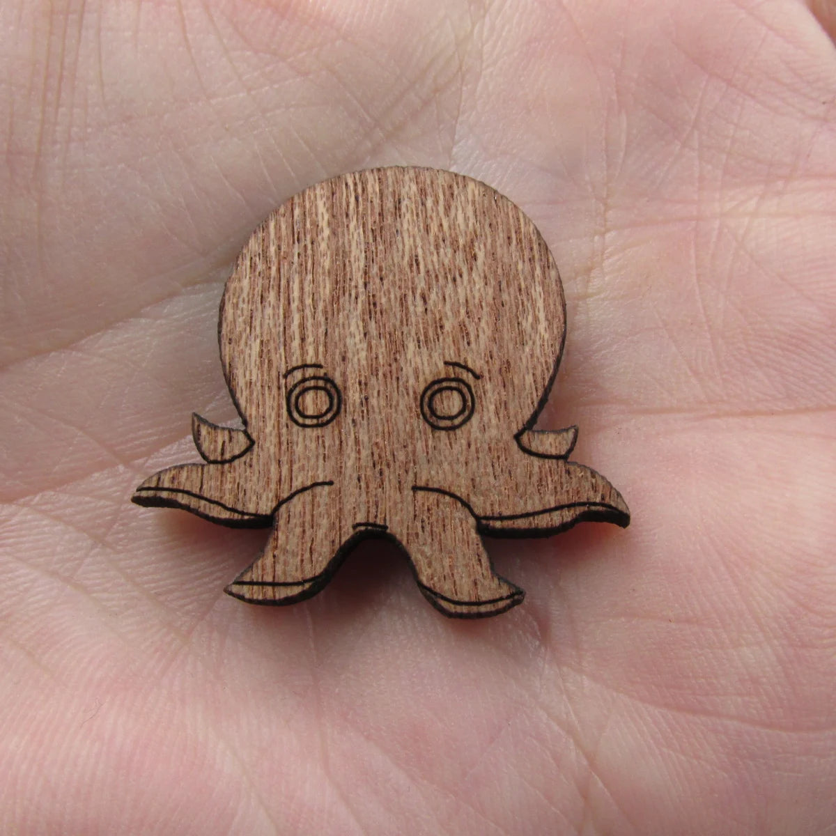 3 Pair Unfinished Under the Sea Ocean Animal Wooden Octopus Shape Cutout For Brooches Pin Magnet Pendant Jewerly Diy Making